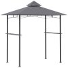 Outsunny 2.5x1.5m (8'x5') Grill Gazebo Canopy, Double Tiered Outdoor BBQ Gazebo Shelter with 2 Side Shelves for Garden, Patio, Barbecue, Picnic, Grey