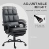 HOMCOM Executive Office Chair with Footrest, PU Leather High Back Desk Chair with Lumbar Support, Swivel Computer Chair with Adjustable Height and Padding Armrests, Black