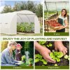 Outsunny 6 x 3 x 2 m Polytunnel Greenhouse with Metal Frame, Zippered Door and 8 Windows, Walk in Polytunnel Tent for Garden and Backyard, White