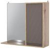 HOMCOM Bathroom Mirror Cabinet, Wall-Mounted Bathroom Cabinet with Mirror and Adjustable Inner Shelf,  57L x 14.2W x49.2H cm