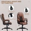 HOMCOM Executive Office Chair, PU Leather High Back Desk Chair, Swivel Computer Chair with Adjustable Height and Tilt Function, Brown
