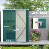 Outsunny 5ft x 3ft Lean to Garden Shed, Metal Outdoor Storage Shed with Single Lockable Door, Tool Storage Shed for Garden, Patio, Green