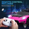 AIYAPLAY Maserati GT2 Licensed 12V Electric Car for Kids, Kids' Electric Ride on with Suspension System, Remote Control, USB, Music, Horn, Lights, Auxiliary Wheels, for Ages 3-5 Years, Pink