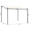 Outsunny 3 x 3 Meters Canopy Metal Wall Gazebo Awning Garden Marquee Shelter Door Porch, Cream White