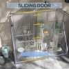 Outsunny 6 x 2.5ft Polycarbonate Greenhouse, Walk-In Green House with Sliding Door, 5-Level Roof Vent, Rain Gutter, Garden Plants Grow House with Aluminium Frame and Foundation, Silver