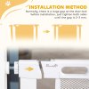 PawHut Pressure Fit Safety Gate for Doorways and Staircases, Dog Gate w/ Auto Closing Door, Pet Barrier for Hallways w/ Double Locking, Openings 75-82 cm - White