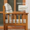 Outsunny 4 Piece Garden Furniture Set, 4 Seater Acacia Wood Patio Conversation Set with 2 Chairs, Loveseat, Thick Cushions and Coffee Table, Slat Design, Teak