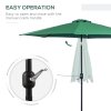 Outsunny 3(m) Garden Parasol Umbrellas, Outdoor Sun Shade with 8 Ribs, Tilt and Crank Handle for Balcony, Bench, Garden, Green