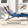 Outsunny Set of 2 Folding Sun Loungers for Garden, 4 Positions Adjustable Outdoor Chaise Lounge Chairs with Armrests, Pillows, Steel Frame, Sunbed Recliners for Patio, Beach and Poolside, Black