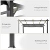 Outsunny 3 x 3(m) Aluminium Pergola Canopy Gazebo Awning Outdoor Garden Sun Shade Shelter Marquee Party BBQ, Dark Grey