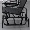 Outsunny Outdoor Gliding Rocking Chair with Sturdy Metal Frame Garden Comfortable Swing Chair for Patio, Garden and Poolside, Black