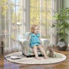 AIYAPLAY Kids Armchair with Stool, 2 Piece Kids Sofa Set with Cloud Design, Wooden Frame, Upholstered Kids Chair for Bedroom, Playroom, Kid Room, for 1.5-3 Years Old, White