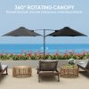Outsunny 2.5M Garden Cantilever Parasol, Offset Roma Patio Umbrella Hanging Sun Shade Canopy Shelter with 360 Rotation and Cross Base, Black
