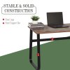 HOMCOM Computer Table, Writing Desk with Steel Frame and Wood Top, Industrial Home Study Table, 115 x 58 x 74.5cm, Rustic Brown and Black