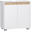 kleankin Modern Bathroom Sink Cabinet, Floor Standing Under Sink Cabinet, Freestanding Storage Cupboard with Double Doors, White