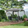 Outsunny 3 M x 3 M Base/ 2.5 M x 2.5 M Top Pop Up Gazebo, 2 Person Setup Instant with Carry Bag, Height Adjustable Slant Leg Party Tent Instant Event Shelter for Garden, Patio, Grey