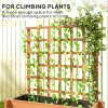 Outsunny 3 Tier Planters with Trellis for Vine Climbing, Wooden Raised Beds for Garden Patio, Outdoor Planter Box for Vegetables, Flowers, Herbs, Brown