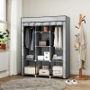 HOMCOM Fabric Wardrobe, Portable Wardrobe, Clothes Storage Unit with 8 Shelves, 2 Hanging Rods, 125 x 43 x 162.5 cm, Light Grey