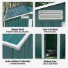 Outsunny 5ft x 4ft Garden Shed, Metal Tool Storage Shed with Sliding Door, Sloped Roof and Foundation Kit for Garden, Patio, Green