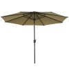 Outsunny 2.7m Patio Garden Umbrella Outdoor Parasol Outdoor Market Table Umbrella with Tilt Crank and 24 LEDs Lights (Brown)