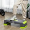HOMCOM Aerobic Step, 10cm, 15cm & 20cm Height Adjustable Exercise Stepper for Exercise Workout, Nonslip Step Board Great for Home & Office, Grey and Green