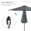 Outsunny 3(m) Garden Parasol Umbrellas, Outdoor Sun Shade with 8 Ribs, Tilt and Crank Handle for Balcony, Bench, Garden, Dark Grey