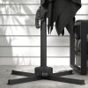 Outsunny 3(m) Cantilever Roma Parasol Adjustable Garden Sun Umbrella with LED Solar Light, Aluminium Frame, Tilt & Crank, UV50+, Cross Base Rotating Outdoor- Dark Grey