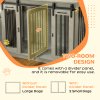 PawHut Dog Crate Furniture for Large Dog, Double Dog Cage for Small Dogs with Divider, Sliding Doors - Grey