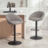 HOMCOM Bar Stools Set of 2, Swivel Barstools, Height Adjustable Breakfast Bar Chairs with Backrest and Footrest for Kitchen Island Counter, Dining Room, Grey