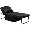 HOMCOM Folding Chair Bed, 4-in-1 Convertible Sleeper Chair with Adjustable Backrest, Pillow, Side Pockets, Armchair for Bedroom, Living Room