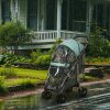 PawHut Dog Stroller with Rain Cover, Foldable Dog Pram, 4 Wheels Pet Pushchair with Safety Leashes, for Small, Miniature Dogs, Cats - Green