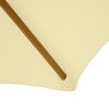 Outsunny 2.5m Wood Garden Parasol Sun Shade Patio Outdoor Wooden Umbrella Canopy, Table Market Umbrella with Vent, 38mm Pole, Rope Pulley Mechanism, Cream White