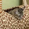 PawHut Cat Tree for Indoor Cats Cute Giraffe Kitten Play Tower w/ Scratching Posts, Tunnel, Toy Ball, 48.5 x 34.5 x 101cm - Beige