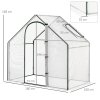 Outsunny Walk In PVC Greenhouse Garden Outdoor Flower Planter Steel Frame w/ Zipped Door & Window 180 x 100 x 168CM Clear