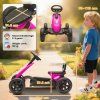 AIYAPLAY Pedal Go Kart for Kids, Children Ride-On Race Car with Silent EVA Tyres, for 2-5 Years, Pink