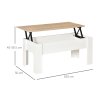 HOMCOM Lift Top Coffee Table with Hidden Storage Compartment, Lift Tabletop Pop-Up Center Table for Living Room