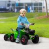 HOMCOM Electric Quad Bike, 6V Kids Ride On All Terrain Vehicle with Back Trailer for Ages 18-36 Months - Green