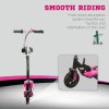 HOMCOM Folding Ride on Powered Scooter, 120W, with Warning Bell, 15km/h Maximum Speed, for Ages 4-14 Years, Pink