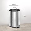 HOMCOM 20 Litre Kitchen Bin, Stainless Steel Pedal Bin with Soft-close Lid, Fingerprint Proof Cylindrical Rubbish Bin with Foot Pedal and Removable Inner Bucket, Silver
