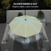 Outsunny 3(m) Cantilever Garden Parasol with Solar Powered Lights, Fibreglass Ribs, Crank Handle & Cross Base, UPF 50+, 360 Rotation, Overhanging Patio Umbrella for Patio Market, Cream