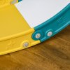 AIYAPLAY Kids Slide, 4 in 1 Toddler Slide with Basketball Hoop, Climber, Telescope, Storage Basket, Indoor Slide for 1-3 Years, Yellow