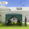 Outsunny 3 x 3(m) Pop Up Gazebo, Water and UV Resistant Party Tent Camping Canopy Marquee with Carry Bag, Green