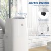HOMCOM 14000 BTU Portable Air Conditioner, 3 in 1 Dehumidifier Cooling Fan, with Sleep Mode, Remote, LED Display, 24H Timer, Wheels, 40m², Window Venting Kit, A Energy Efficiency, White