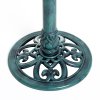 Outsunny 50cm Bird Bath for Garden, Outdoor Birdbath Stand, Decorative Bird Drinking Stand with Scallop-like Pattern, Time-Worn Finish, Green