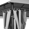 Outsunny 4m x 3(m)Garden Gazebo, Double Roof Outdoor Gazebo Canopy Shelter with Curtains, Solid Steel Frame for Lawn and Deck, Dark Grey