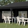 Outsunny 3 x 6m Garden Pop Up Gazebo, Height Adjustable Marquee Party Tent with Sidewalls, Storage Bag, Black