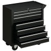 DURHAND 7-Drawer Rolling Tool Chest on Wheels, Lockable Tool Cabinet with Side Handle, Metal Tool Box Trolley for Garage, Workshop, Matte Black