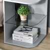 HOMCOM Modern Side Table Three Layer Bedside Table Nightstand with 2 Storage Shelves, for Living room, Bedroom