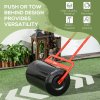 Outsunny Combination Push/Tow Lawn Roller Filled with 38L Sand (62kg) or Water, Great for the Garden 32 x 50cm Roller, Red