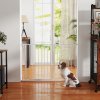 PawHut Dog Gate Wide Stair Gate w/ Door Pressure Fit Pets Barrier for Doorway, Hallway, 76H x 75-115W cm - White